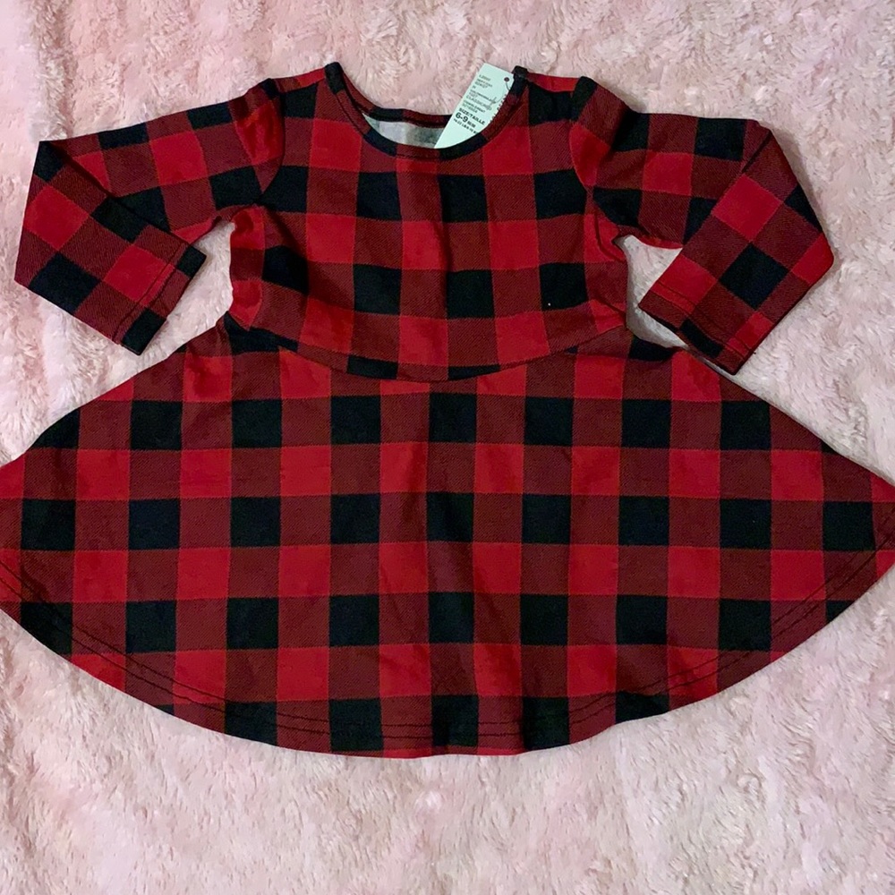 Red & Black Buffalo Plaid Dress Baby Girl